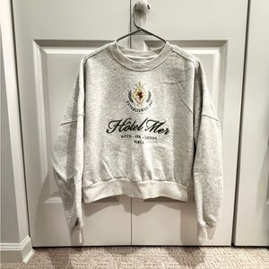 Abercrombie & Fitch Cream Sherpa-Lined Crewneck